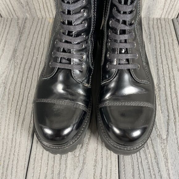 ZADIG & VOLTAIRE Black Leather Cap-Toe Ankle Boots 36 (No patch) Made Portugal - Picture 4 of 16